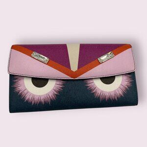 Fendi Multicolor Monster Eyes Continental Long Wallet